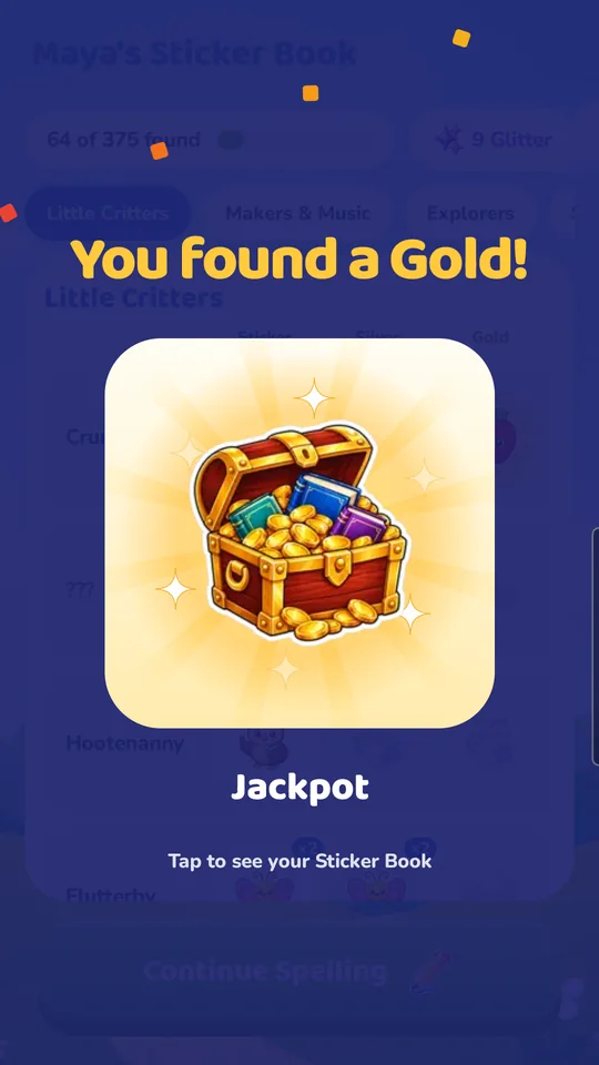 Some stickers turn up Silver or Gold